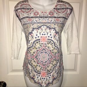 Lucky Brand 3/4 Sleeve Top